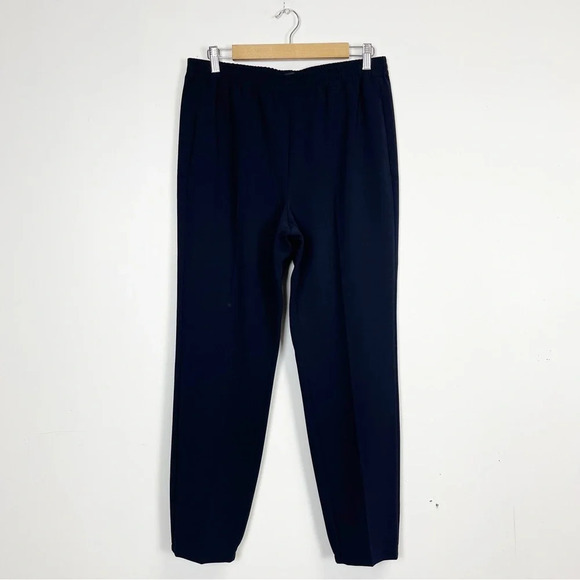 Theory Pants Womens 8 Navy Blue Basic Pull On Pant Elastic Waist - Picture 1 of 11